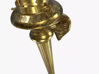 Medieval torch 3D model