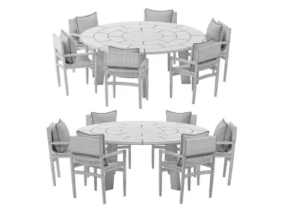 Brick Outdoor dining set 3D model