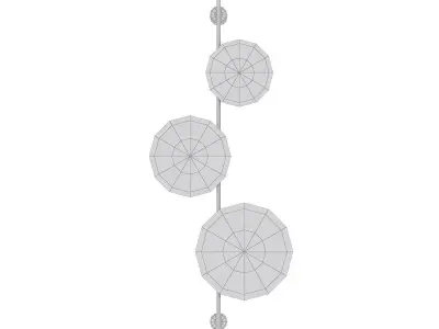Ambiente K wall lamp with three circles hanging from it 3D model