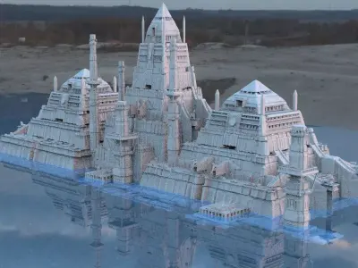 Egyptian Pyramid temple structure  2 3D model