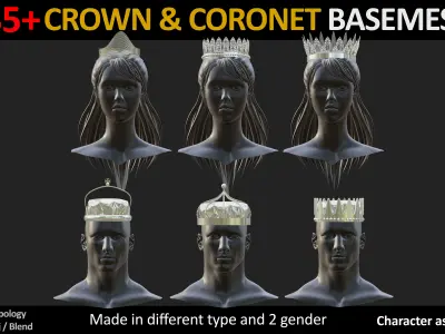 35 CROWN BASEMESH  Low-poly 3D model