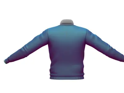 Cartoon High Poly Subdivision Sweater Blue 3D Model Low-poly 3D model