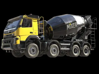 Volvo FMX truck Concrete Mixer - customized 3D model