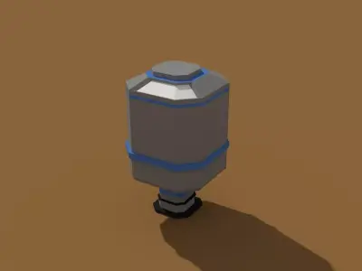 Low Poly Scifi Silo Low-poly 3D model