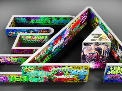 350 Graffiti 4K PNG Cutouts Texture