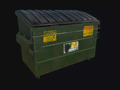 Dumpster garbage can Low-poly 3D model