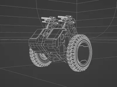 Game combat vahical Low-poly 3D model