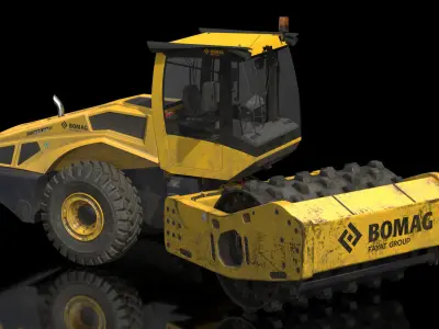 BOMAG BW226 PDH5 Single Drum Compactor Dirty Rigged 3D model