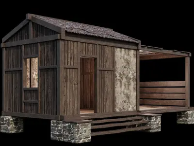 Medieval Houses 61- 4K Textures Game Ready Low-poly 3D model