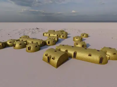  Synergistic Martian Dwellings - Regional Ecosystem Integration 3D model