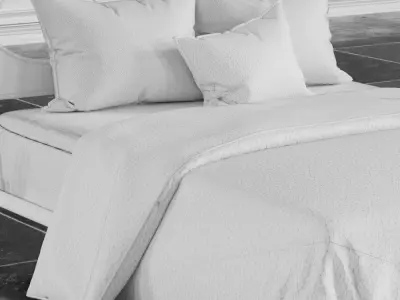 Bed Iron comforter  pillows 3D model