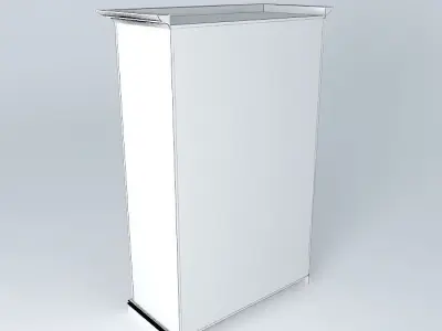 closet wooden cabinet with glass doors Free 3D model