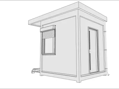 container guard booth 250cm x 250 cm plus roof many formats 3D model buy