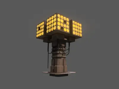 Stylized Sci-Fi Processing Station Low-poly 3D model