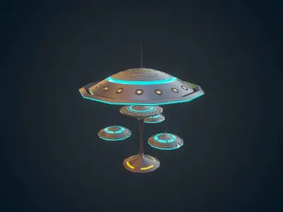 Sci-fi Building - 07 Low-poly 3D model