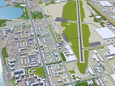 Voronezh Russia 60km Low-poly 3D model