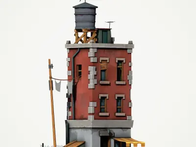 Cartoony Buiding v3 Low-poly 3D model