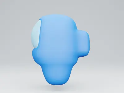 3D render Game Among Us light blue body Free 3D model