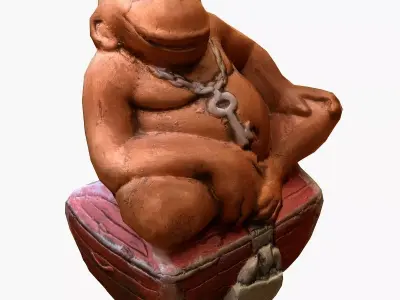 Vase Monkey Low-poly 3D model