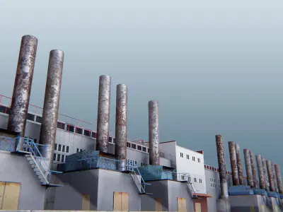 Factory 02 Low-poly 3D model