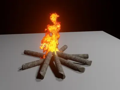 Bonfire - Fire Pit - Fogueira Low-poly 3D model