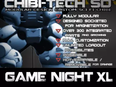 CHIBI TECH SD GAME NIGHT XL BUNDLE 3D Model Pack