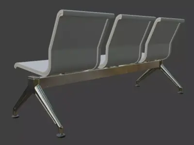 Modern Waiting Room Bench 3D Model 3D model