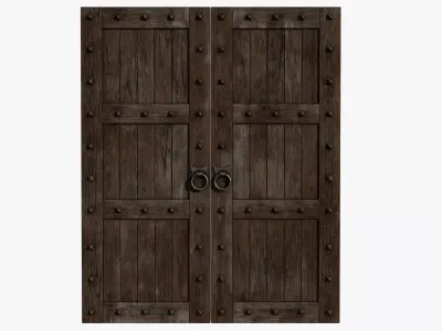 Medieval Door Low-poly 3D model