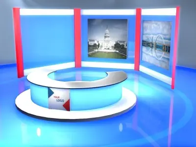 Stage Design for news 3D model