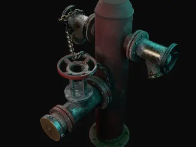 Vintage Fire Hydrant Low-poly 3D model
