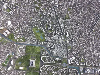 Bucharest - City 3D Model Low-poly 3D model