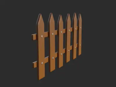 Cartoon Fence 2 3D model