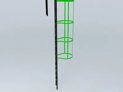 Ladder with safety railing Free 3D model