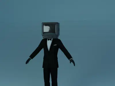 skibidi toilet TV man 3D model
