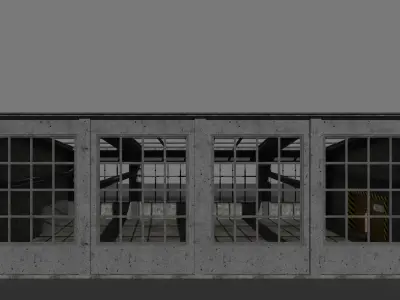 Big Industrial Warehouse Low-poly 3D model
