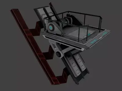Low poly Elevator Structure Element Low-poly 3D model