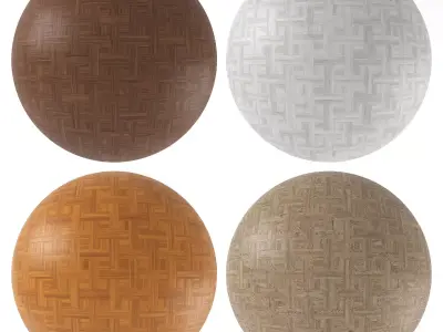 Parquet - Laminate - Wooden floor 4 in 1 3D model 16
