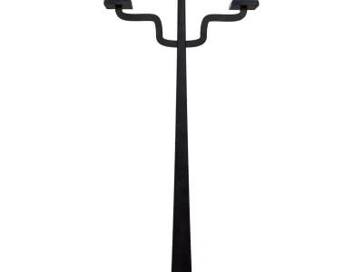 Modern Street Lamp Double Lantern PBR Game Ready Low-poly 3D model