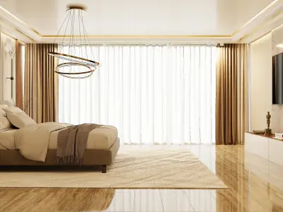 Photorealistic bedroom in native blend file by-VIZFROMBLENDER 3D model