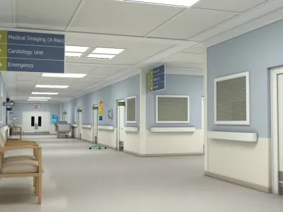 Hospital Hallway Modular MAX 3D model