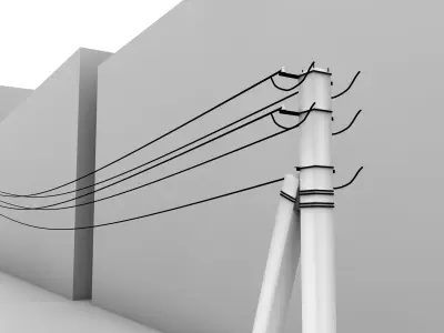 Power line Free low-poly 3D model