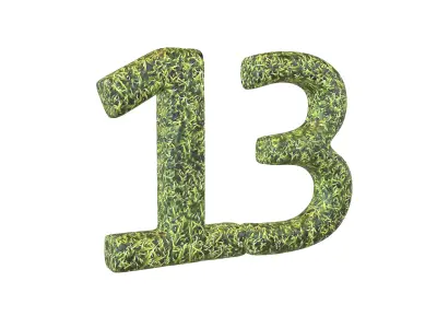 Grass Date Number Pack Vol 1 Low-poly 3D model