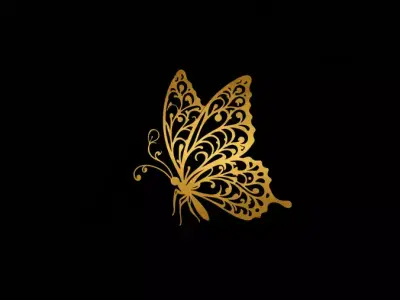 Pendant Butterfly Charm Butterfly Pendant Gold Silver  3D print model