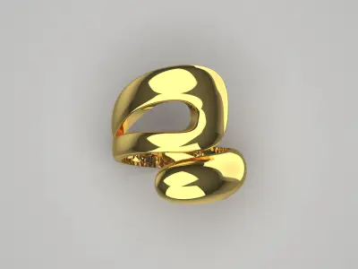 Yellow gold ring modern design model gr0067 3D print model