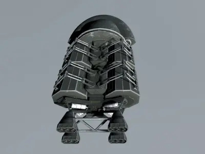 Sci Fi Cargo Shuttle Low-poly 3D model