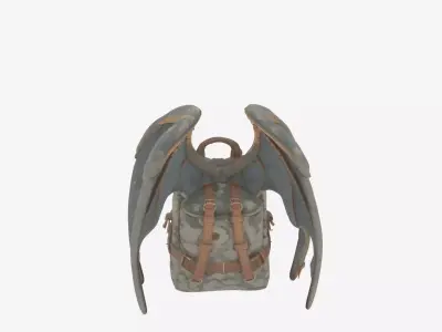 Premium 3D Gargoyle Wing Backpack Model Stone 3D model