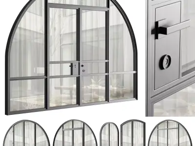 Arched window and entrance door produced by European Window Low-poly 3D model