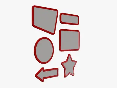 Retro light frame set 3D model