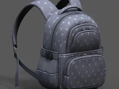 Backpack bag baggage Color 3d low poly  Low-poly 3D model
