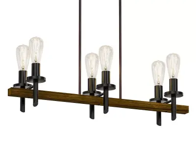 Tavern 6 light fixture with six lights hanging from it 3D model